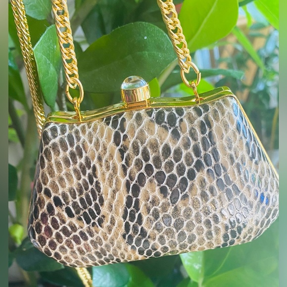 Mini bag / gold plated /faux skin - Picture 9 of 10